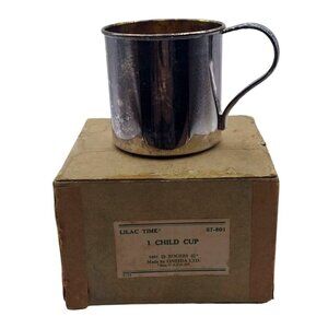 Antique 1881 Rogers Lilac Time Silver Plated Childs Cup w/ Original Box